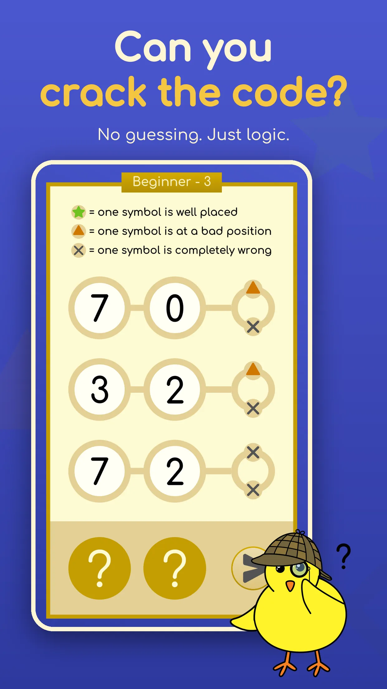 Can you crack the code? No guessing, just logic. A Beginner board with its clues and pegs.